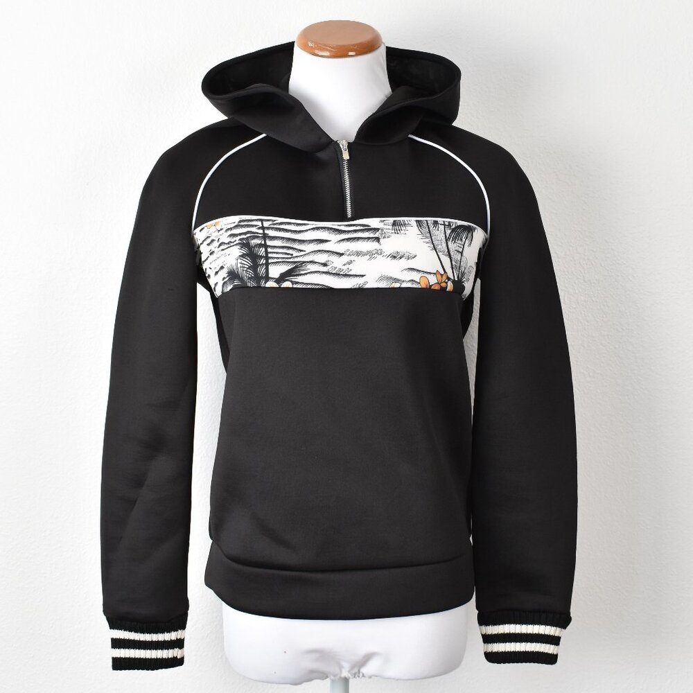 Maje Tropical Stripe Hoodie Sweatshirt - 3, Large